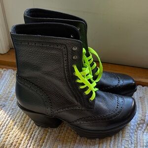 John Fluevog Black Lace-Up Boots